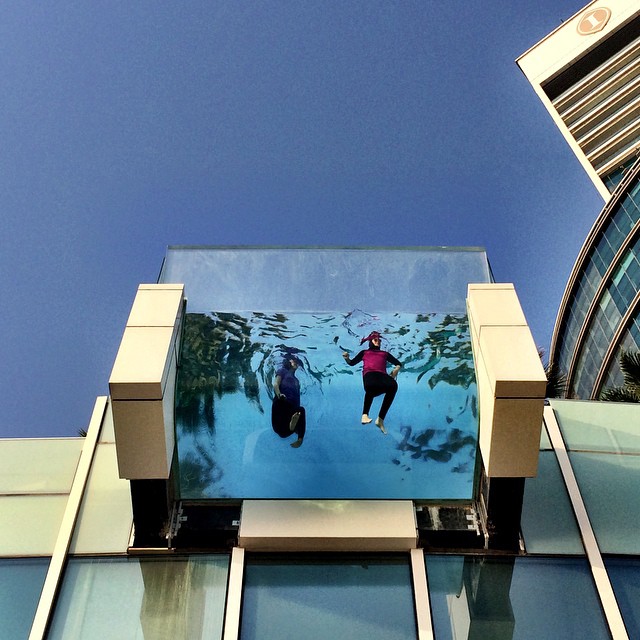 Glass-bottom swimming pool in #Dubai, #UAE.