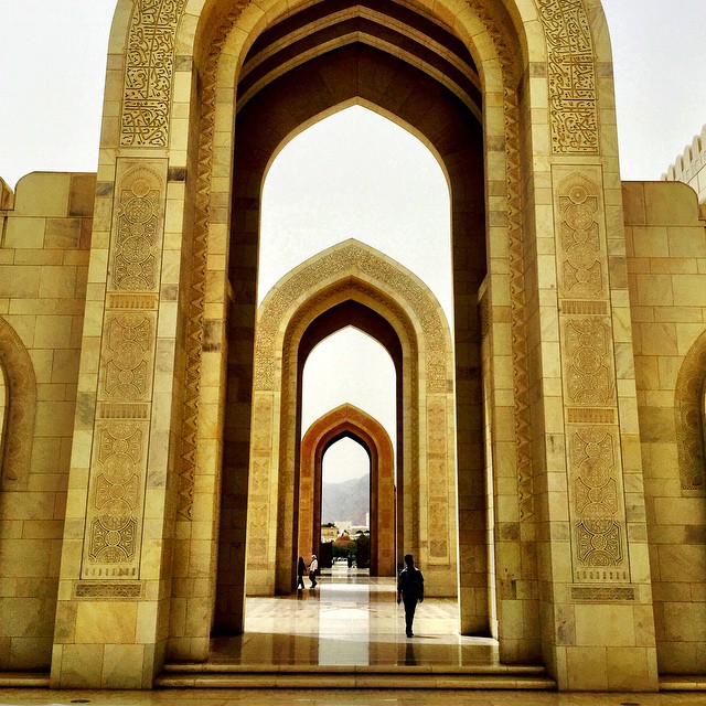 Entrance to the Sultan Qaboos Grand #Mosque in #Muscat. #Oman #travel #religion