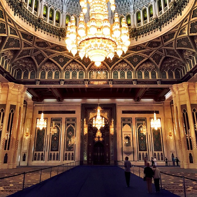 Main prayer hall at the Sultan #Qaboos Grand #Mosque in #Muscat. #Oman #travel #religion