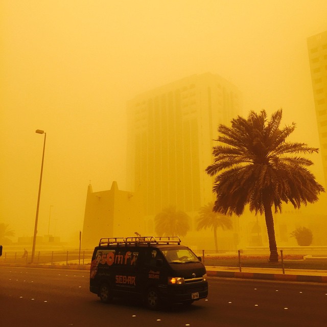 Sandstorm in #AbuDhabi. #storm #sand #UAE #weather