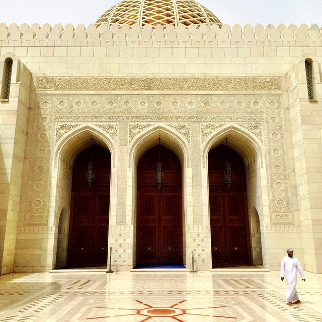 Entrance to the main prayer hall at the Sultan #Qaboos Grand #Mosque in #Muscat. #Oman #travel #religion
