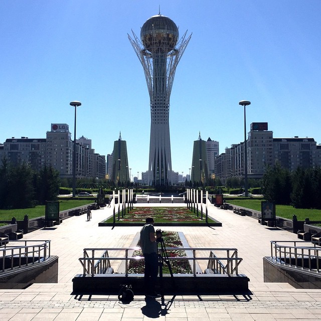 Mr. @alskene filming cityscape of modern #Astana, #Kazakhstan for @silkroadcnn. #cnnsilkroad #travel #gothere