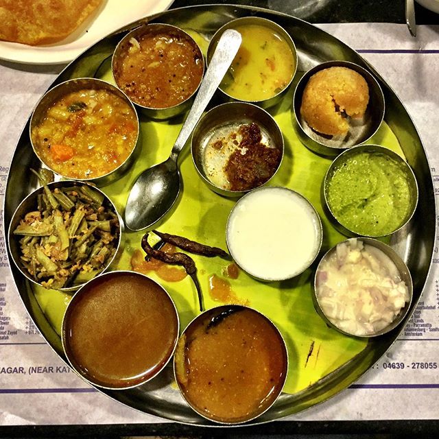 First time in #India. Just landed in #Delhi this morning to shoot a #CNNsilkroad episode. I was warned about eating local food at the start of our trip, but this is me jumping right in on Day 1. This is South Indian vegetarian #thali, at the very popular Hotel Saravana Bhavan. They have branches in #Kuwait, the #UAE, and even New Jersey. #travel #food #streetfood