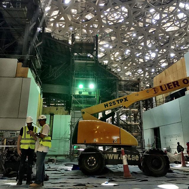 Filming under the dome at the #louvreabudhabi construction site. #louvre #abudhabi #cnnsilkroad #art