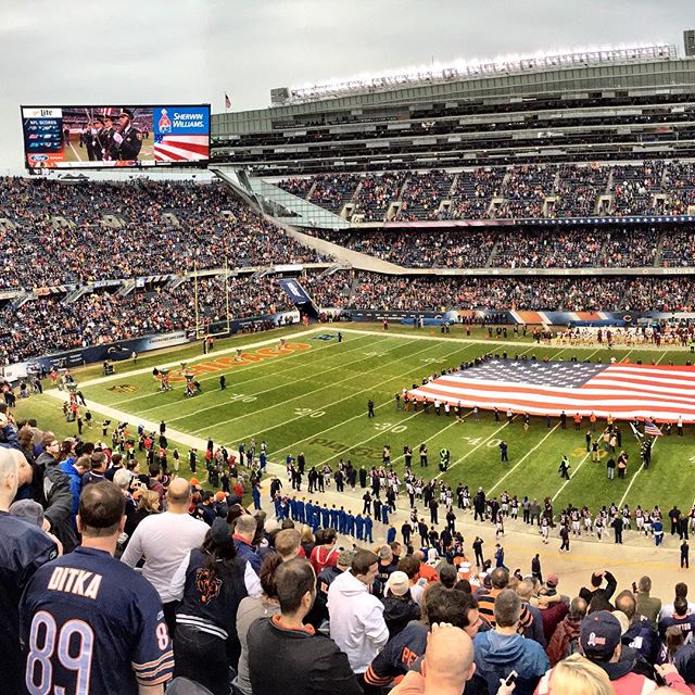 National anthem at Chicago's Soldier Field. #chicago #usa #football