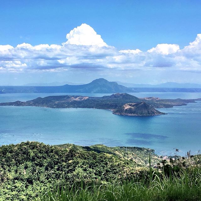 Beautiful view of #Volcano Island, which rises out of the middle of Lake Taal, from a restaurant in Tagatay. #philippines #travel