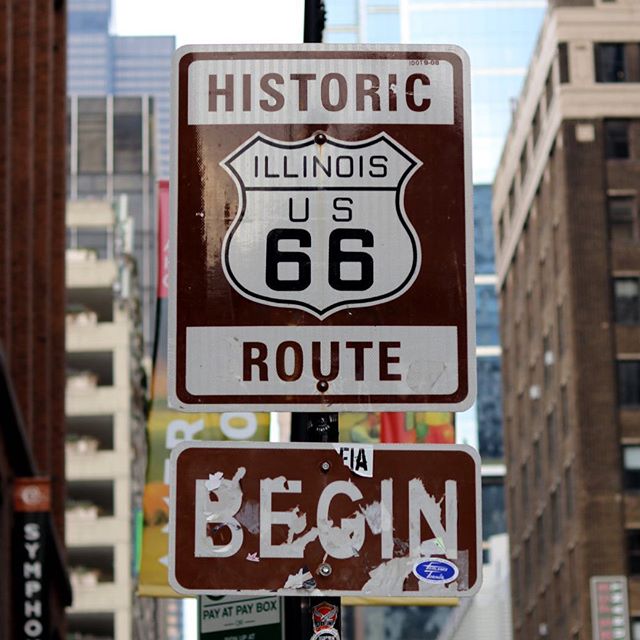 Hitting the road across America. Chicago to California in 11 days. It begins here - at the start of U.S. Historic Route 66 in the Loop. #chicago #loop #america #california