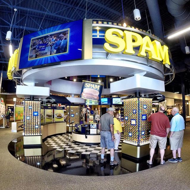 This was a nice diversion from the highway: the #Spam Museum in Austin, #Minnesota.  Everything you could ever want to learn about canned pork shoulder found under one roof. #America