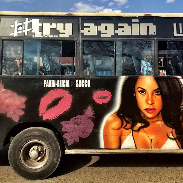 Aaliyah on a Nairobi bus. #matatu #Kenya #matatuculture #aaliyah