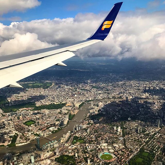 Beautiful view of central London from above. #travel #london #thames #londoneye #bigben #icelandair