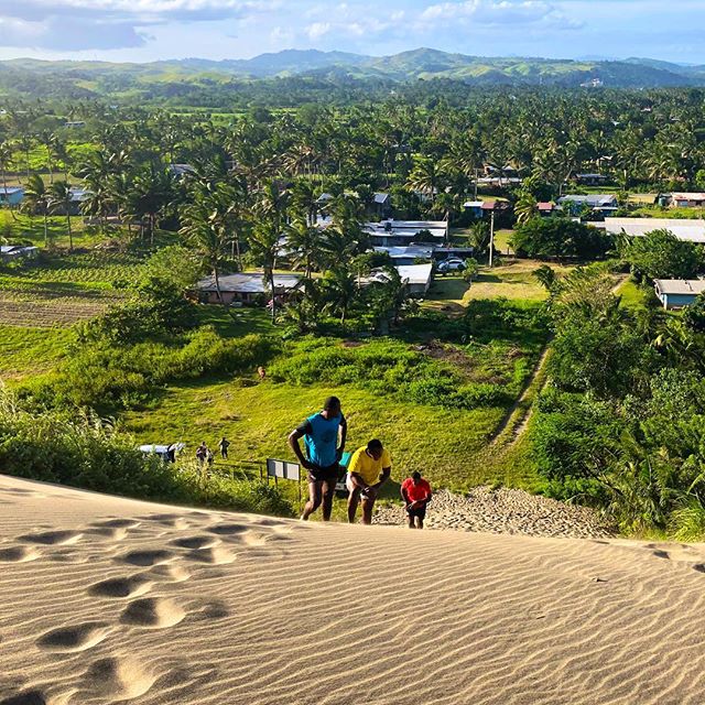 Rugby players in Fiji training on the Sigatoka sand dunes.....#fiji #dunes #rugby #sand #travel
