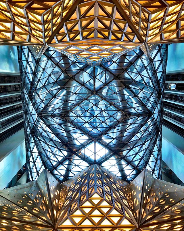 Looking up from the lobby of the new Morpheus Hotel in Macau